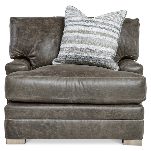 Bernhardt Bernhardt Burnham Leather Chair With Deep Cushion, Tailored Stitching, Lush Premium Leather, Modern Style 7202LO