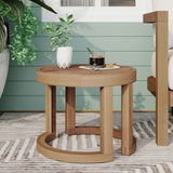 Christopher Knight Home® - Noble House - - Outdoor Acacia Wood Side Table, 18" Solid Side Table For Patio, Pool, Porch ( Brown Wash)