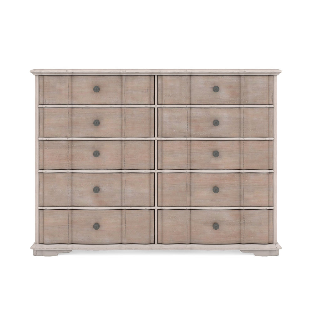 A.R.T. Furniture Alcove Master Chest - Elegant Belgian Ivory & Washed Maple Finish With 10 Spacious Cedar-lined Drawers Light Brown, White Acacia Solids,Maple Veneers,Metal 321132-2801
