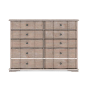 A.R.T. Furniture Alcove Master Chest - Elegant Belgian Ivory & Washed Maple Finish With 10 Spacious Cedar-lined Drawers Light Brown, White Acacia Solids,Maple Veneers,Metal 321132-2801