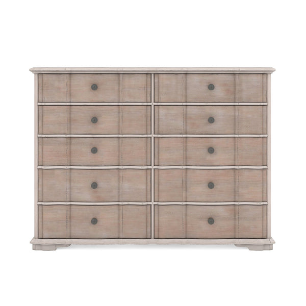 A.R.T. Furniture Alcove Master Chest - Elegant Belgian Ivory & Washed Maple Finish With 10 Spacious Cedar-lined Drawers Light Brown, White Acacia Solids,Maple Veneers,Metal 321132-2801