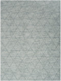 WOH01 Wool Haven Modern Indoor Rug - Handmade 100% Wool with Elegant Carved Accents in Blue