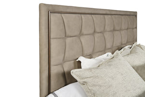 A.R.T. Furniture Tamarac Queen Upholstered Bed - Modern Elegance In Dusky Brindle With Stylish Metal Hairpin Legs Beige, Beige Material, Parawood Solids And Oak Veneer 267125-2352