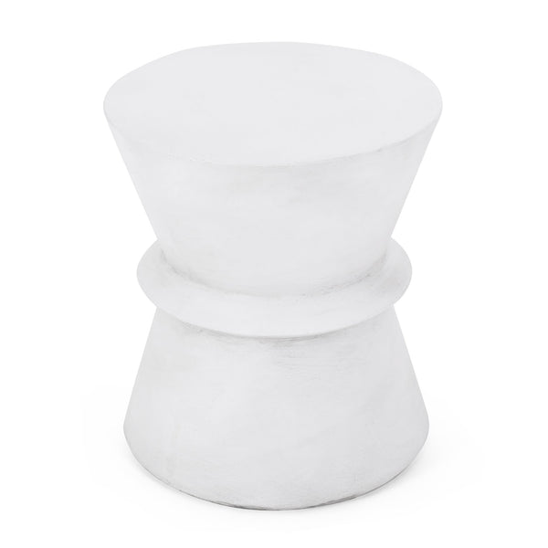 English Elm Outdoor Sculptural Concrete Pedestal Side Table for Modern Patios and Balconies 73452.00