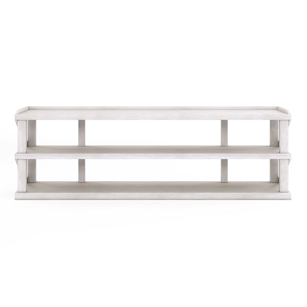 A.R.T. Furniture Post Entertainment Console In Accent White - Stylish New Traditional Design With 3 Fixed Shelves White Ash & Pine Solid,Birch And Pine Veneer 288423-2655