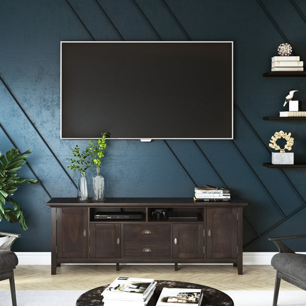 English Elm Redmond 72" Tv Media Stand In Brunette Brown - Elegant Solid Wood Design With Smart Storage Solutions B136P159537-GIGA