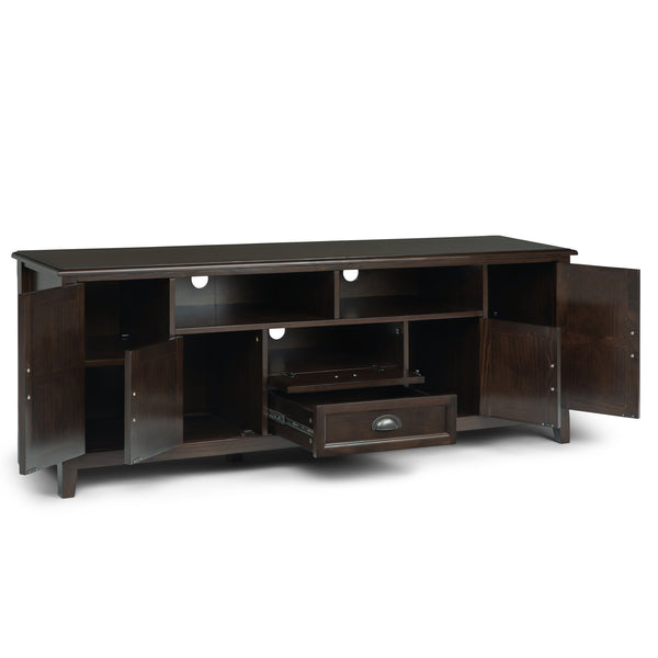 English Elm Burlington 72" Solid Wood Tv Media Stand In Mahogany Brown - Elegant Storage For Modern Living Rooms B136P159514