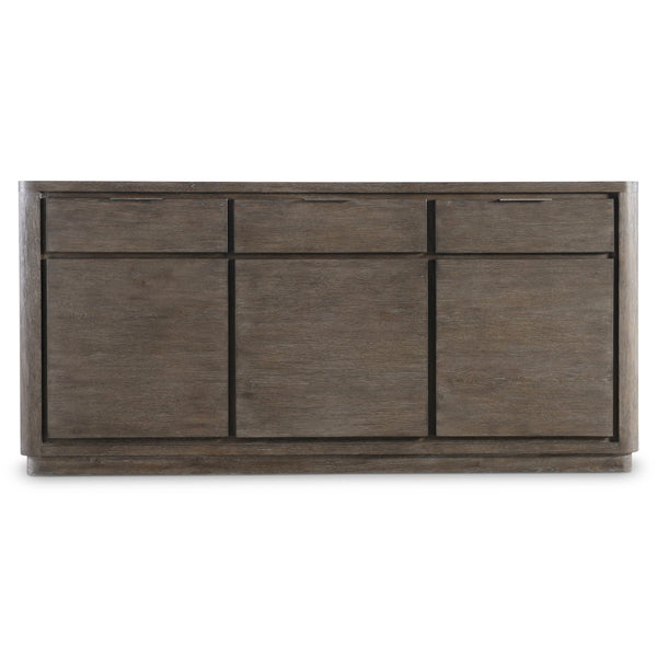 Bernhardt Bernhardt Outline Buffet In Wire-Brushed Oak, 72" Casual Modern Sideboard With Soft-Close Drawers And Textured Aluminum Pulls 360132