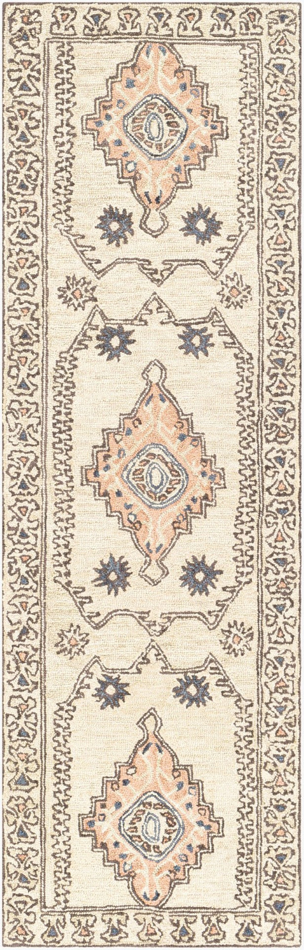 Livabliss Urfa Hand Tufted Wool Accent Rug Artisan Crafted for Entryways and Cozy Spaces Peach, Dusty Pi 2'6" x 8' URF2302-268