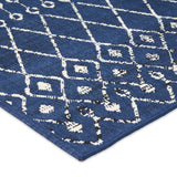 Christopher Knight Home® - Noble House - Dorvall 5'3" X 7' Indoor/Outdoor Area Rug, Navy Blue and Ivory