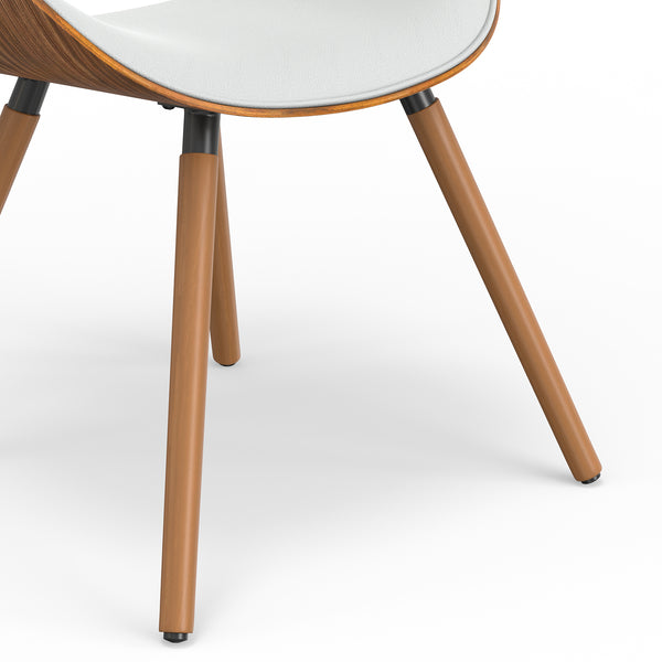 English Elm Marana Dining Chair - Elegant Mid-Century Modern Design In White Vegan Faux Leather & Bentwood Frame B136P158921