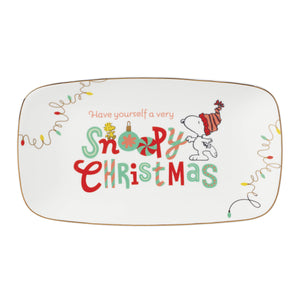 Lenox Snoopy Christmas Hors d'Oeuvres Tray Multi, IVORY PORCELAIN 896636