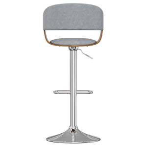 English Elm Lowell Adjustable Swivel Bar Stool - Modern Stone Grey Vegan Leather & Bentwood Comfort Design B136P158834