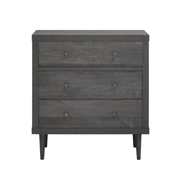English Elm Christopher Knight Home® - NORDIC Mid-Century 3-Drawer Chest with Faux Wood Finish, Rubberwood Legs and Sleek Storage Appeal Grey 71144.00GRY