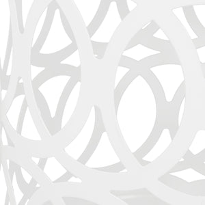 English Elm Outdoor Powder-coated Iron Nesting Accent Tables Set of 2 Laser-cut Circle Design White 73606.00WHI