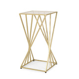 Christopher Knight Home® - Noble House - Wadleigh Modern Glam Glass Top End Table, Champagne Gold