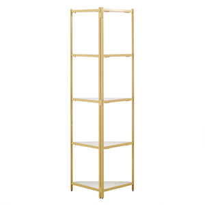 Homelegance By Top-Line Donnell Two-Tone Corner Bookcase Gold Iron