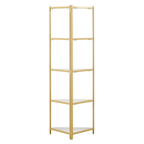 Homelegance By Top-Line Donnell Two-Tone Corner Bookcase Gold Iron