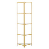 Homelegance By Top-Line Donnell Two-Tone Corner Bookcase Gold Iron