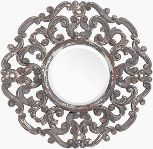 Surya Urvashi 24” X 24” Elegant Mirror - Timeless Blend Of Traditional And Modern Design For Home Decor Frame, Gray Manufactured Wood Urv002-2424