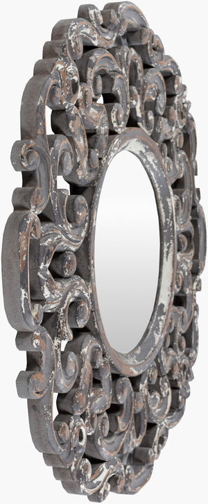 Surya Urvashi 24” X 24” Elegant Mirror - Timeless Blend Of Traditional And Modern Design For Home Decor Frame, Gray Manufactured Wood Urv002-2424