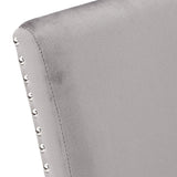 Homelegance By Top-Line Saber Nailhead Velvet Upholstered Chairs (Set of 2) Grey Wood