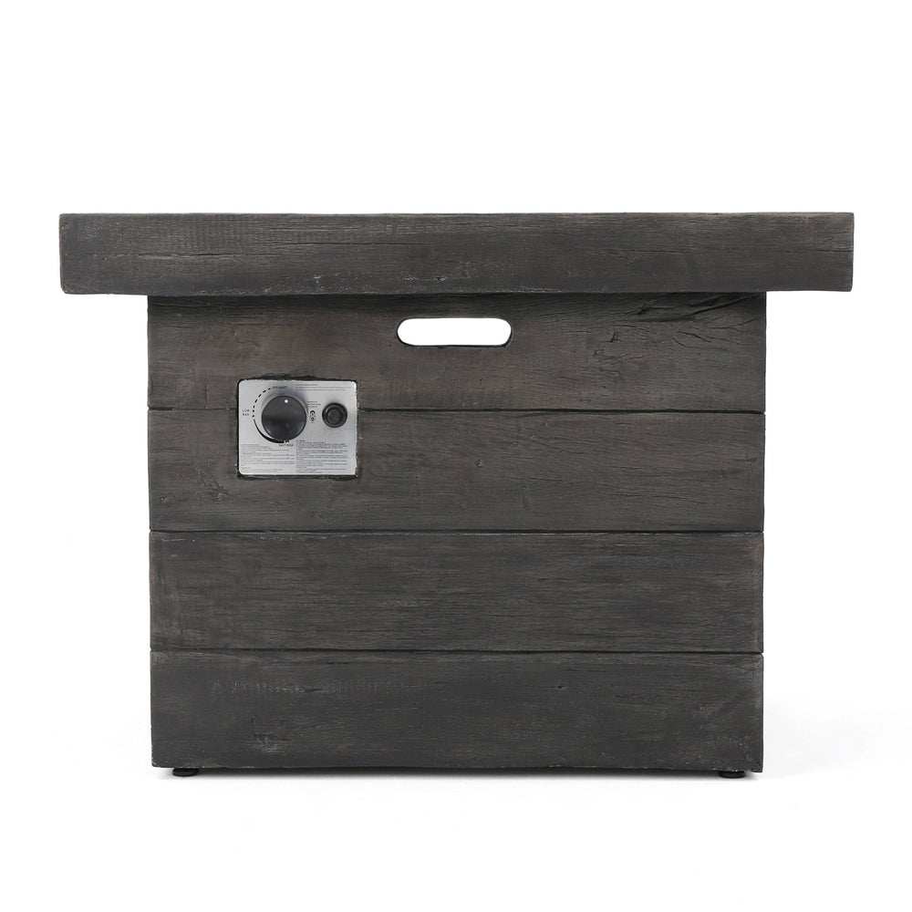 English Elm Anchorage Square Mgo Wood Burning Fire Pit Outdoor Patio Heat 40000 Btu Grey 57551.00GRY-40K
