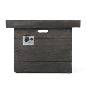 English Elm Anchorage Square Mgo Wood Burning Fire Pit Outdoor Patio Heat 40000 Btu Grey 57551.00GRY-40K