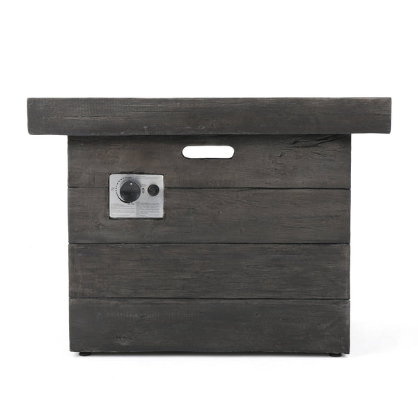 English Elm Anchorage Square Mgo Wood Burning Fire Pit Outdoor Patio Heat 40000 Btu Grey 57551.00GRY-40K