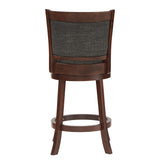 Homelegance By Top-Line Sydney Upholstered Back Swivel 24" Counter Height Stool Dark Grey Rubberwood