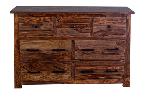 Porter Designs Kalispell Solid Sheesham Wood Dresser - Artisan Craftsmanship With Timeless Appeal Brown Wood 04-196-01-2439