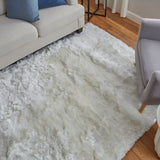 Feizy Rugs Indochine Plush Hand-tufted Polyester Shag Rug - Luxurious High Pile For Contemporary Spaces White Polyester 4944550fwht000n80