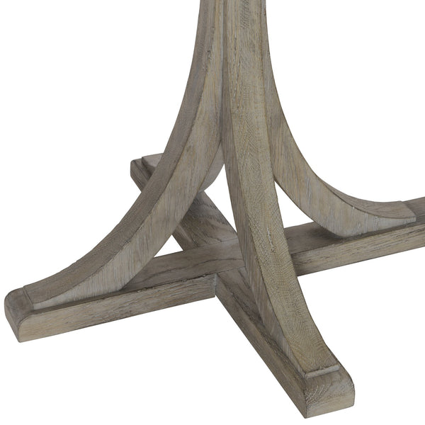 Bernhardt Bernhardt Albion Console Table In Soft Pewter White Oak — Sculptural 74" Entryway Centerpiece 311912