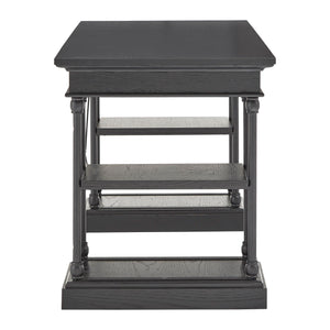 Homelegance By Top-Line Miranda Cornice 1-Drawer Storage Writing Desk Black Wood