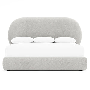 Bernhardt Bernhardt Monolith Panel Bed Queen — Sculptural Curved Oval Headboard, Performance Upholstery, Puma Finish K2131