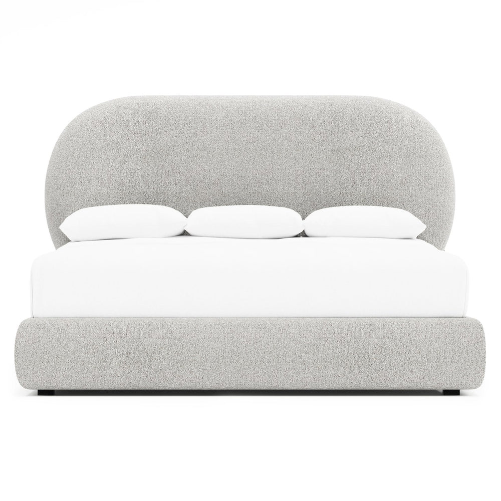 Bernhardt Bernhardt Monolith Panel Bed King — Sculptural Upholstered Headboard, Puma Wood Feet, Performance Fabric K2133