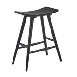 Homelegance By Top-Line Darvell Solid Wood 24" Counter Stool (Set of 2) Black Rubberwood