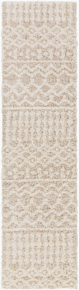 Livabliss Urban Shag Plush High-pile Polypropylene Rug Bohemian Style for Living Rooms Cream, Light Be 2'7" x 13'11" USG2303-2714