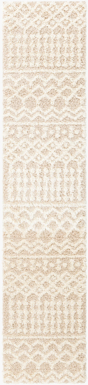 Livabliss Urban Shag Plush High-pile Polypropylene Rug Bohemian Style for Living Rooms Cream, Light Be 2'7" x 12' USG2303-2712