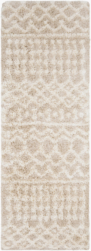 Livabliss Urban Shag Plush High-pile Polypropylene Rug Bohemian Style for Living Rooms Cream, Light Be 2'7" x 7'3" USG2303-2773