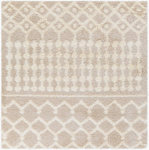 Livabliss Urban Shag Plush High-pile Polypropylene Rug Bohemian Style for Living Rooms Cream, Light Be 6'7" x 6'7" Square USG2303-67SQ