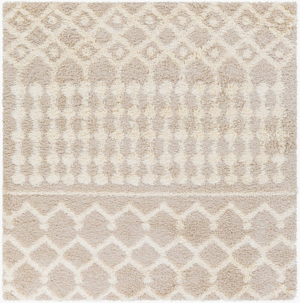 Livabliss Urban Shag Plush High-pile Polypropylene Rug Bohemian Style for Living Rooms Cream, Light Be 6'7" x 6'7" Square USG2303-67SQ