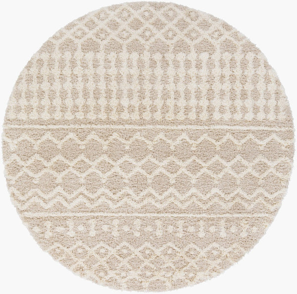 Livabliss Urban Shag Plush High-pile Polypropylene Rug Bohemian Style for Living Rooms Cream, Light Be 7'10" x 7'10" USG2303-710RD