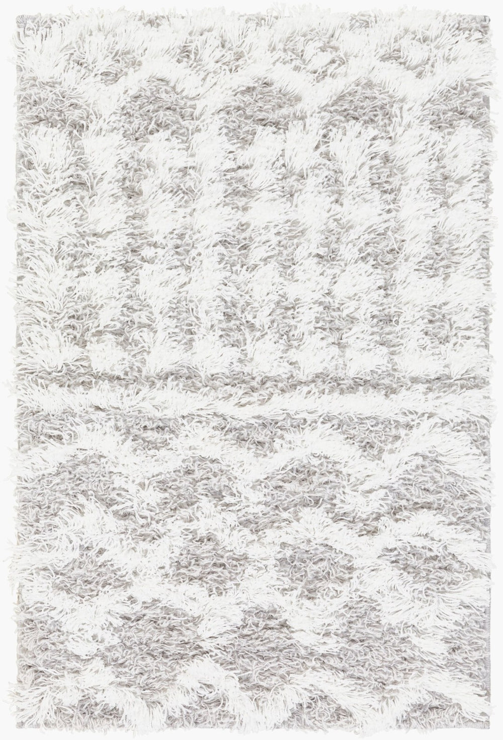 Livabliss Urban Shag Polypropylene Area Rug High Low Pile Accent for Entryway or Bedroom White, Light Gr 2' x 2'11" USG2310-23