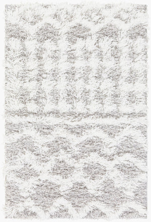 Livabliss Urban Shag Polypropylene Area Rug High Low Pile Accent for Entryway or Bedroom White, Light Gr 2' x 2'11" USG2310-23