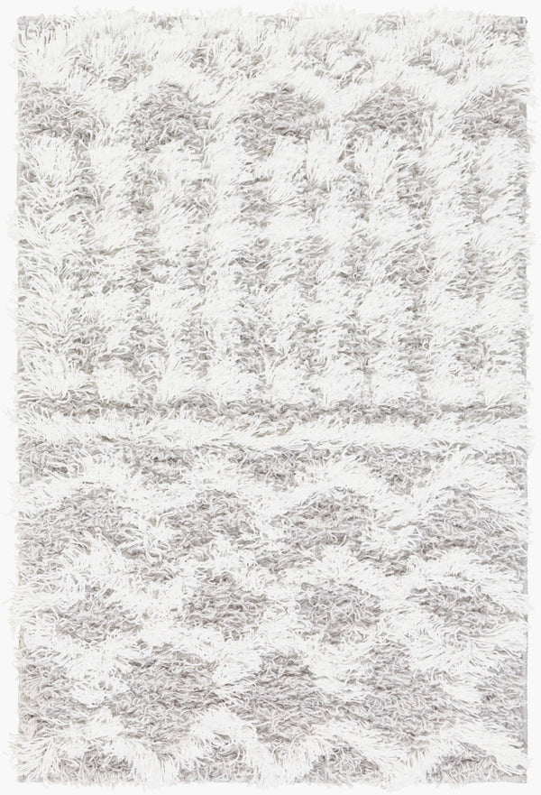 Livabliss Urban Shag Polypropylene Area Rug High Low Pile Accent for Entryway or Bedroom White, Light Gr 2' x 2'11" USG2310-23