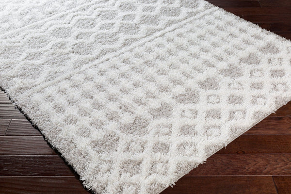 Livabliss Urban Shag Polypropylene Area Rug High Low Pile Accent for Entryway or Bedroom White, Light Gr 7'10" x 10'2" USG2310-710103