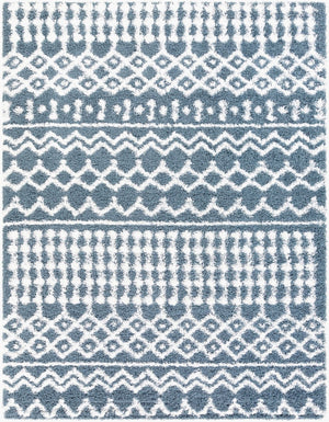 Livabliss Urban Shag Polypropylene Accent Rug with High Low Pile for Entryway or Bedside Denim, White 7'10" x 10'2" USG2311-710103