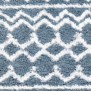 Livabliss Urban Shag Polypropylene Accent Rug with High Low Pile for Entryway or Bedside Denim, White 5'3" x 7'3" USG2311-5373