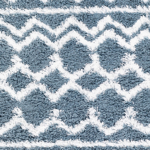 Livabliss Urban Shag Polypropylene Accent Rug with High Low Pile for Entryway or Bedside Denim, White 5'3" x 7'3" USG2311-5373